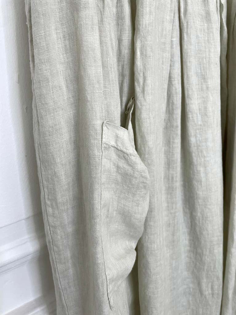 Linen Sleeveless Pocket Dress - Stone