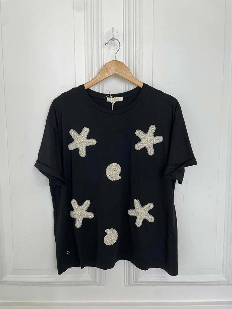 Malissa J Starfish Tee - Black
