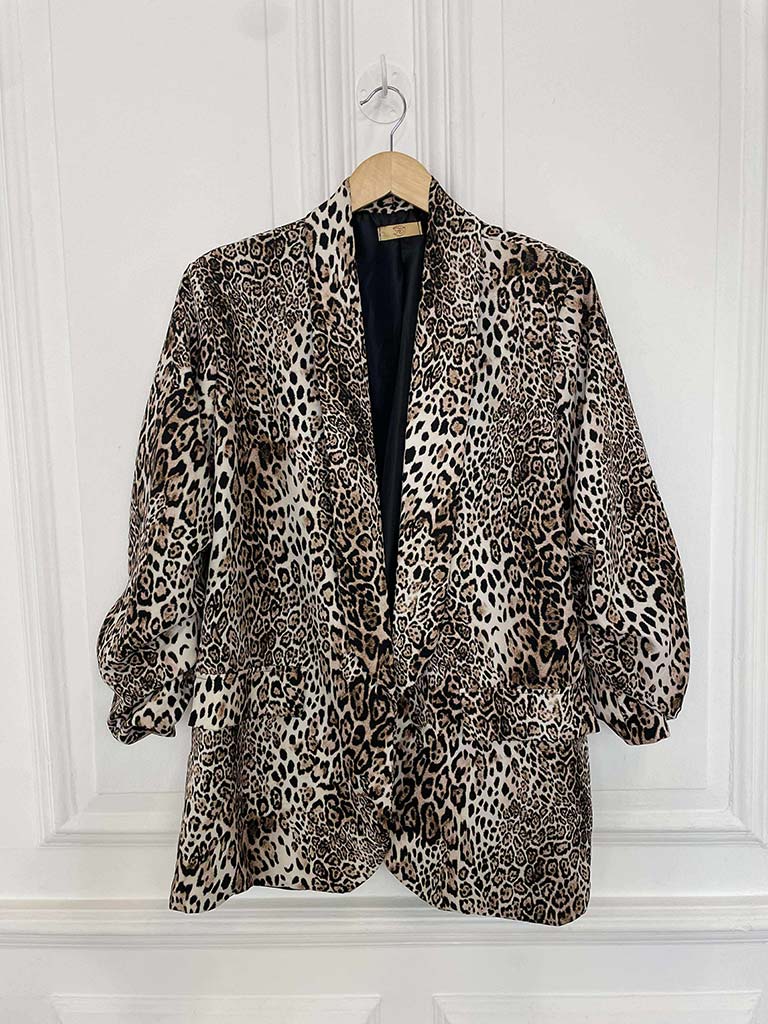 Micro Leopard Print Blazer