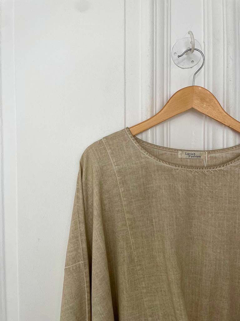 Tie Front Relaxed Top - Sand