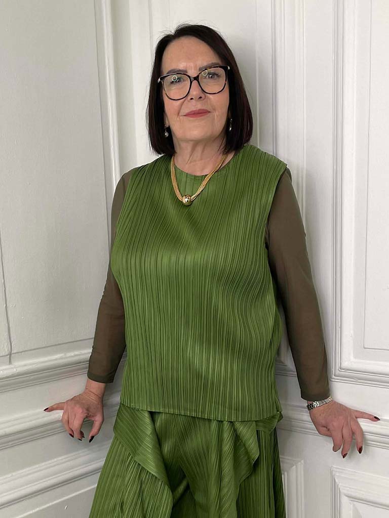 Plissé Co-ord - Olive