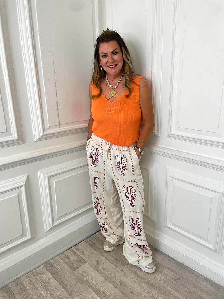 Lobster Stitched Palazzos