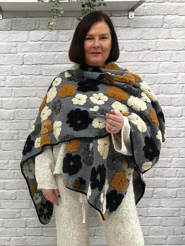 Malissa J Polar Fleece Flower Wrap
