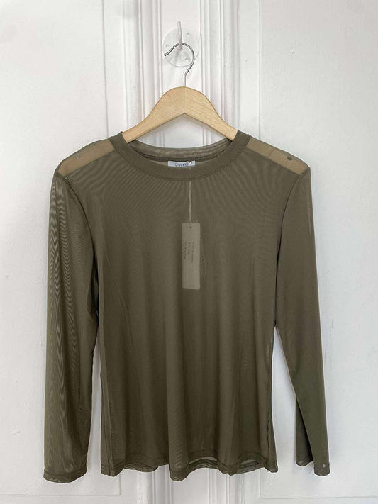 Luxe Mesh Layering Top - Khaki