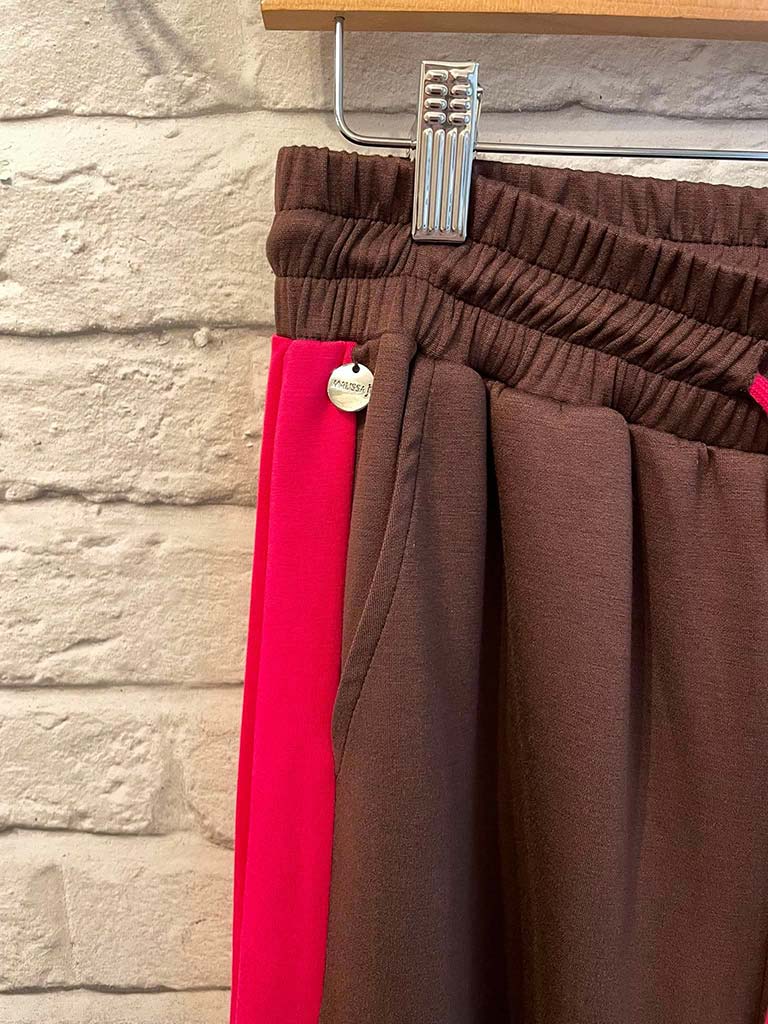 Malissa J Side Stripe Joggers - Chocolate