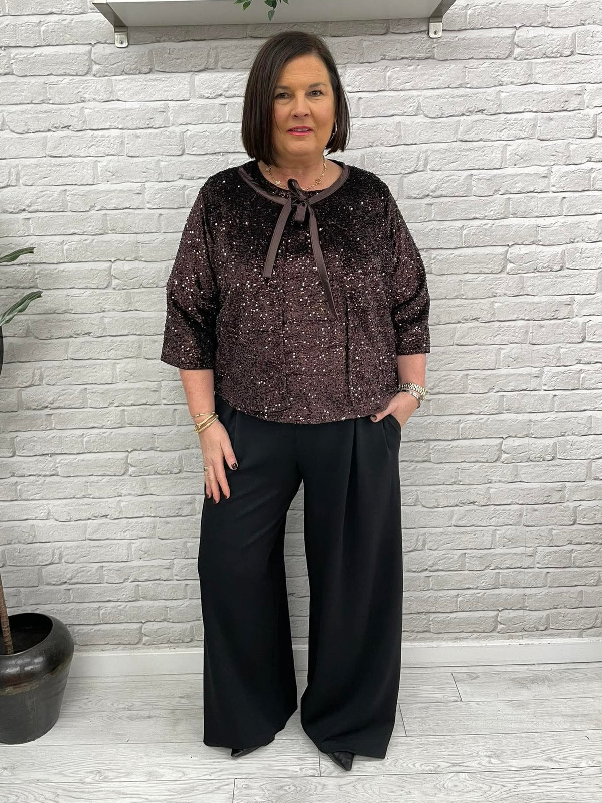 Soya Concept Jasleen Sequin Jacket - Choco