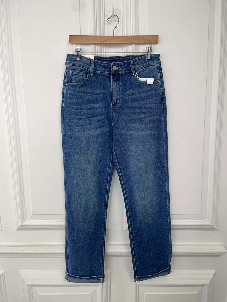 Straight Leg Jeans - Mid Blue