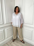 Sports Luxe Cuff Trousers - Stone