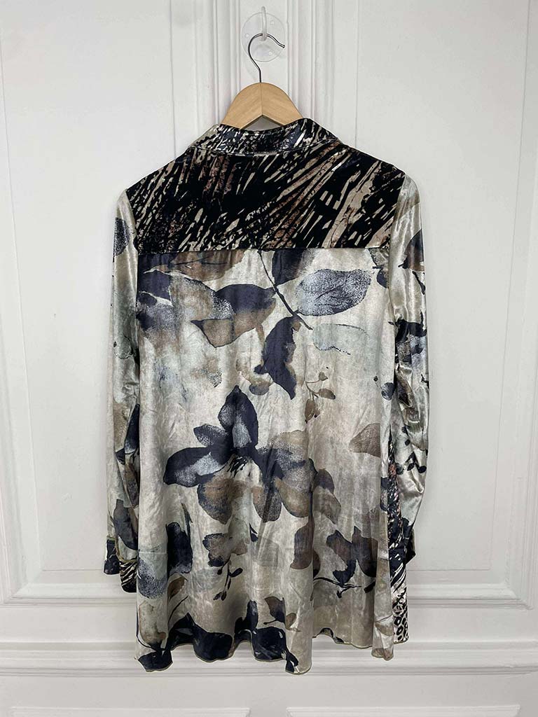 Floral & Animal Print Velvet Shirt