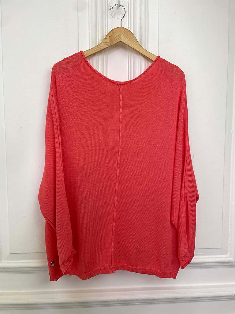 Malissa J Exposed Seam Knit - Coral