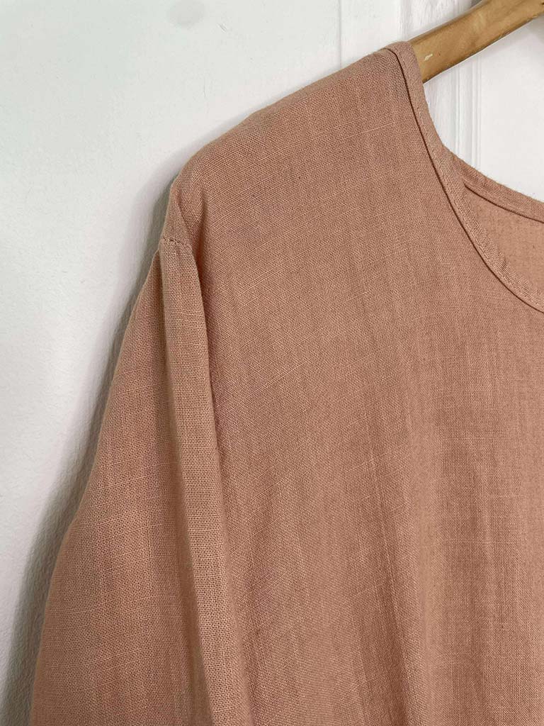 Linen Smock Dress - Pesca
