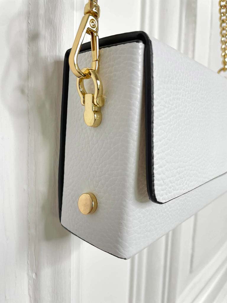 Leather Box Bag - White