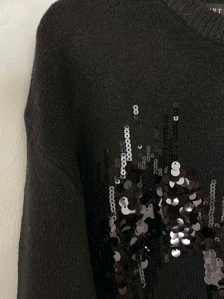 Sequin Aurora Knit - Black