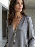 Envy Multi Chain Oval Link Necklace - Silver