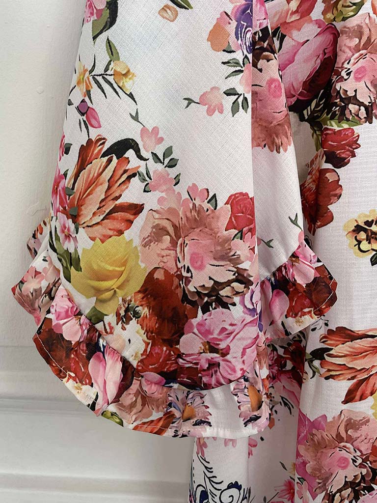 Floral Flute Sleeve Maxi