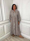 Striped Maxi Dress - Chocolate