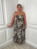 Botanic Gold Leaf Summer Dress - Black