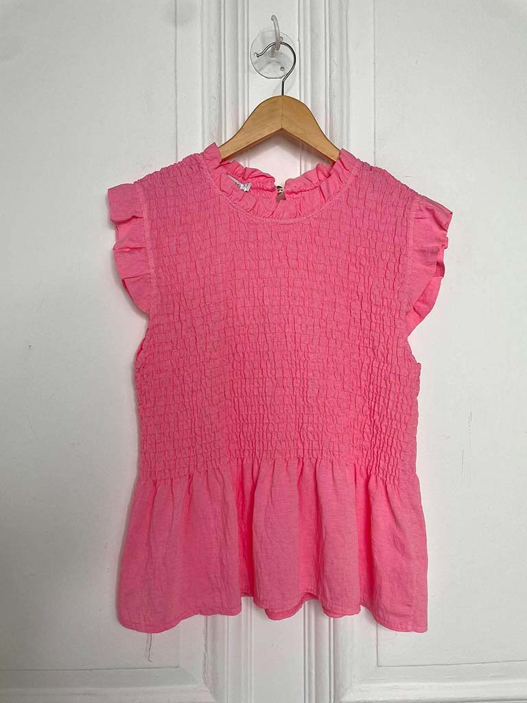Shirred Frill Top - Sugar – Chester Boutique