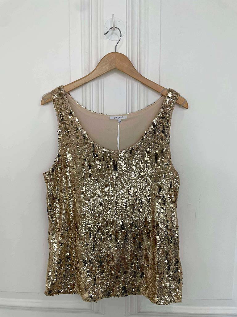 Sequin Vest - Gold