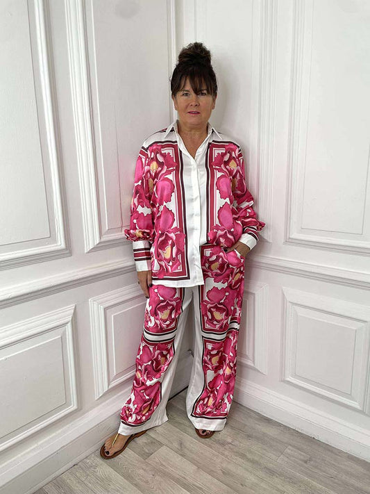 Fuchsia Watercolour Tie Back Co-ord