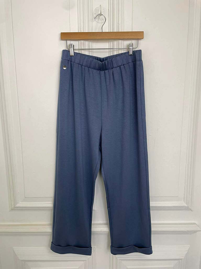 Malissa J Jersey Cuffed Cigarette Trousers - Denim