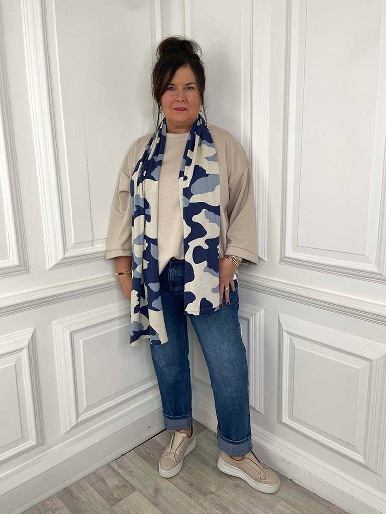Malissa J Camo Scarf - Blue