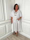 Zip Pocket Maxi Dress - White