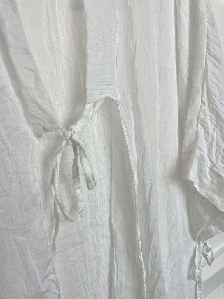 Oversized Tie Kimono - White