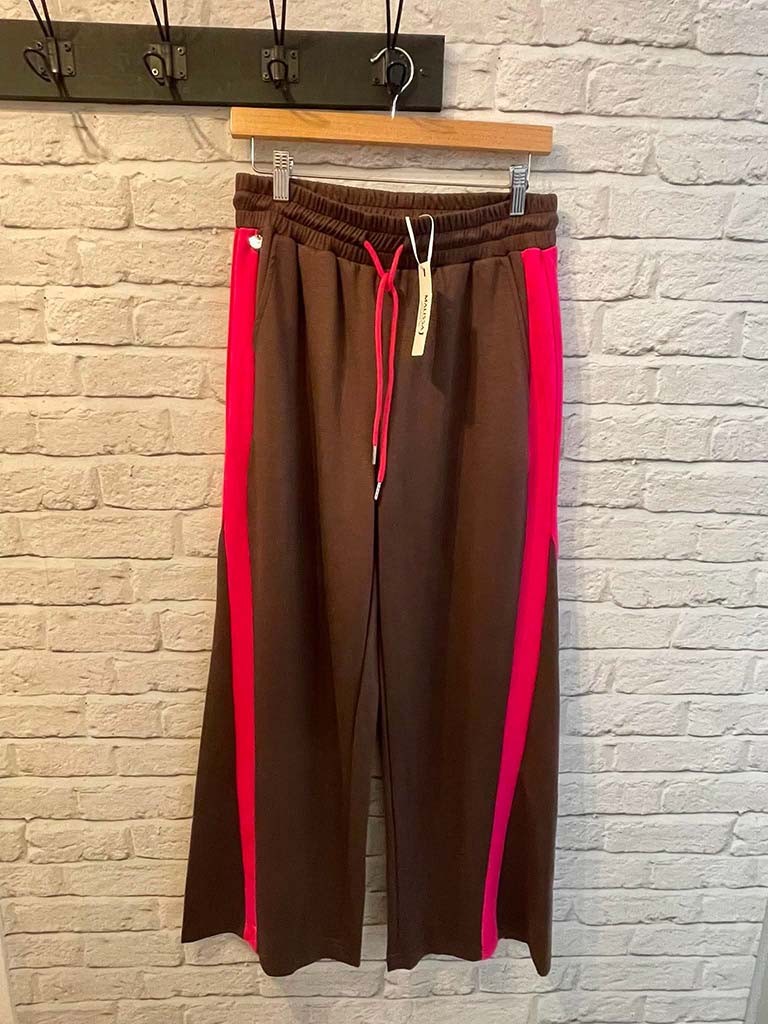 Malissa J Side Stripe Joggers - Chocolate