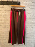 Malissa J Side Stripe Joggers - Chocolate