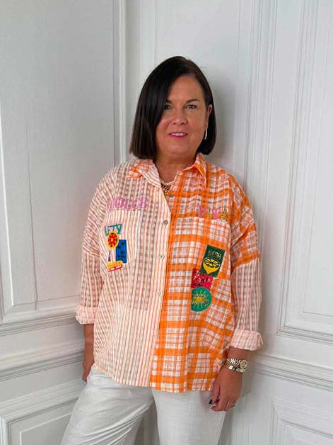 Mixed Gingham Printed Shirt