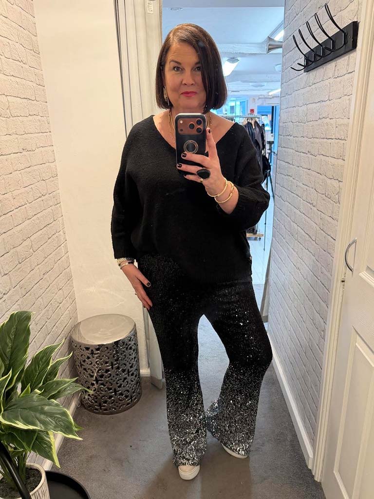 Ombré Sequin Flared Trousers