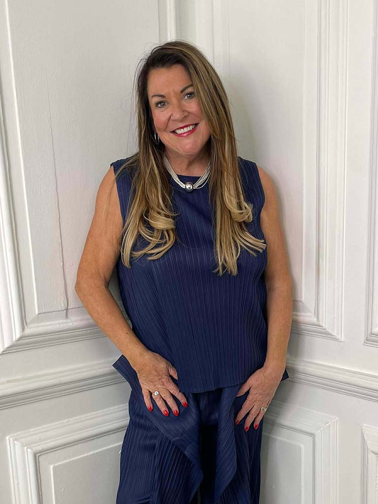 Plissé Co-ord - Navy