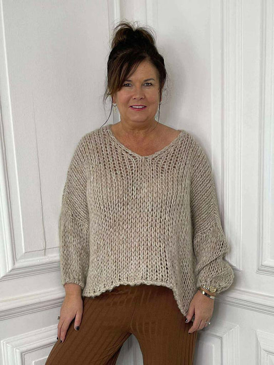 Slouchy Chunky Knit - Stone Marl