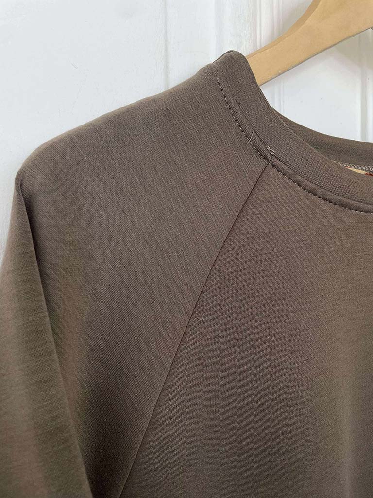 Sequin Cuff Sweatshirt - Mocha