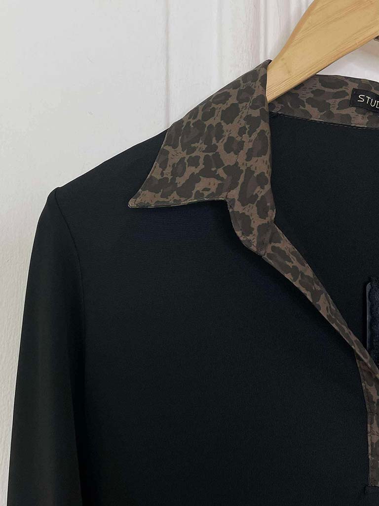 Leopard Layering Shirt - Black