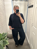 Denim Wide Leg Trousers - Indigo