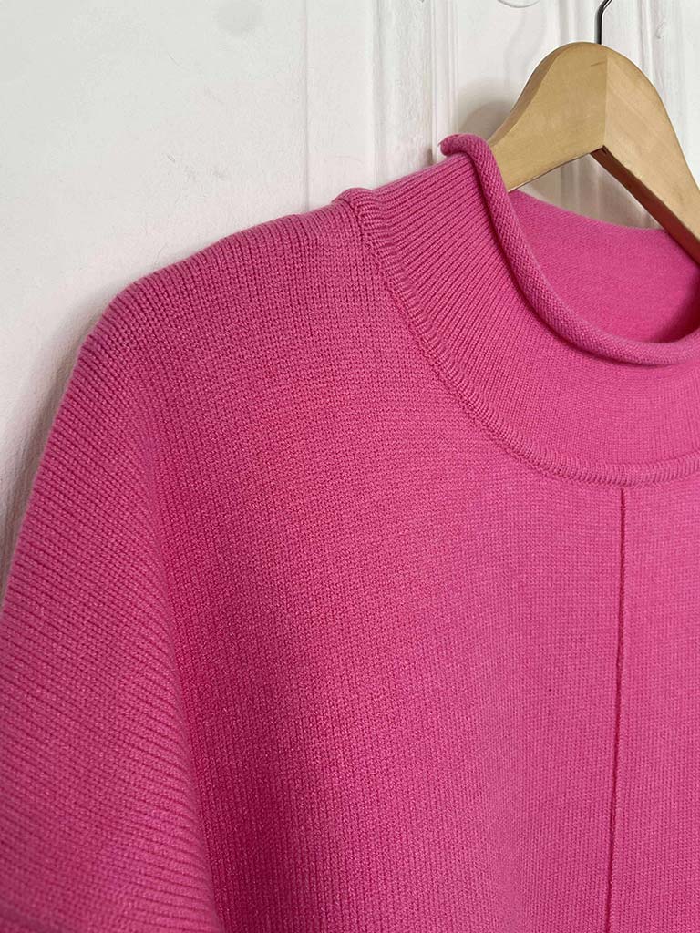 Malissa J Funnel Neck Knit - Candy Pink