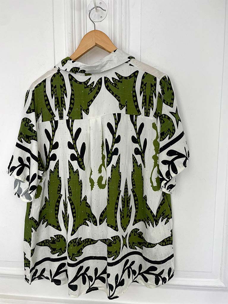 Shadow Reef Collared Top - Kiwi