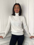Gold Button Polo Knit - Warm White