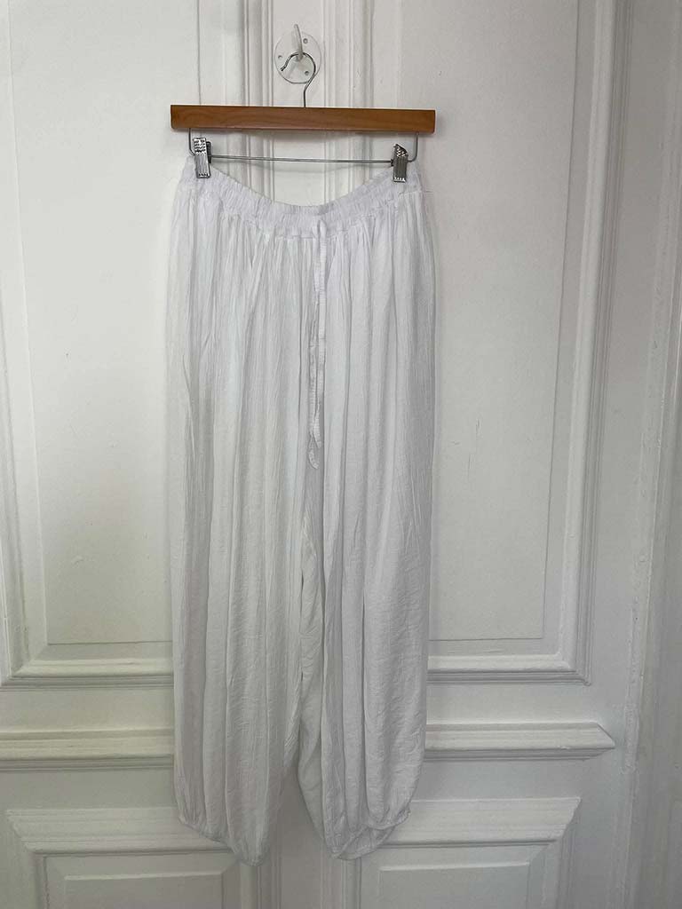 Crepe Balloon Pants - White