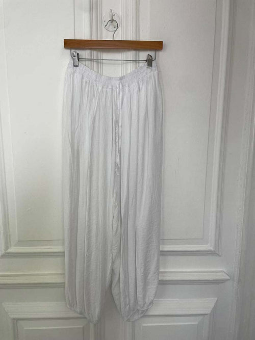 Crepe Balloon Pants - White