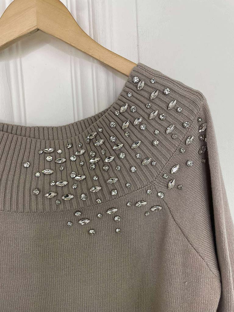 Malissa J Belle Bardot Knit - Stone