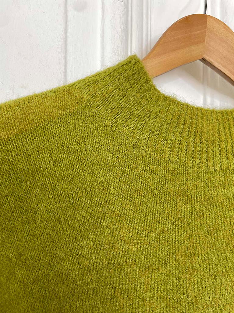 High Neck Short Sleeve Knit - Avocado