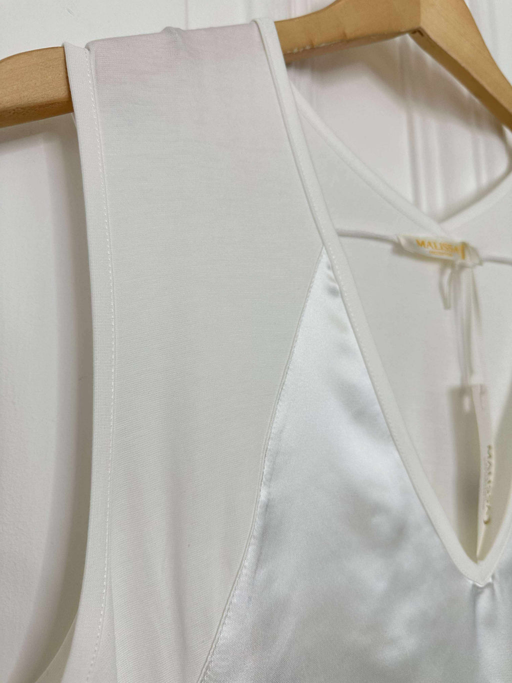 Malissa J Silk Feel Drawstring Vest - Warm White