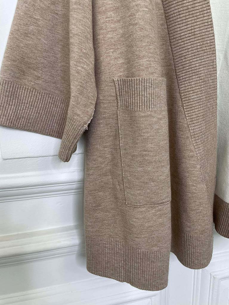 Exposed Seam Cardigan - Sand