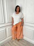 Palm Print Palazzos - Orange