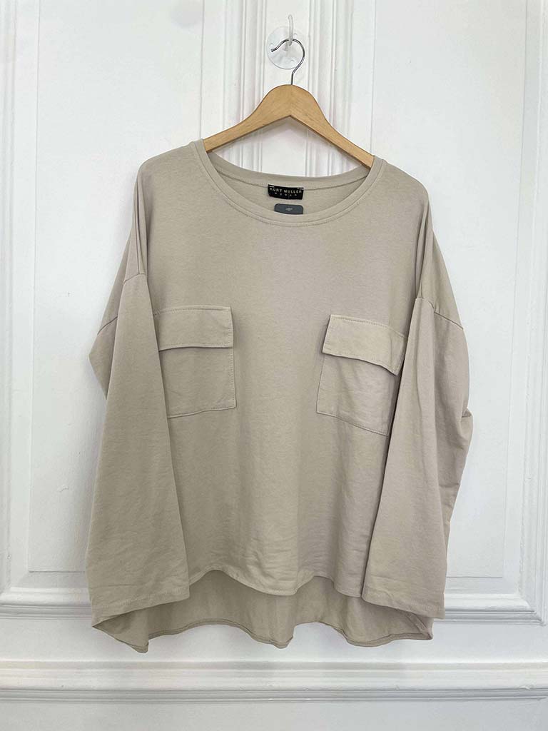 Jersey Pocket Top - Stone
