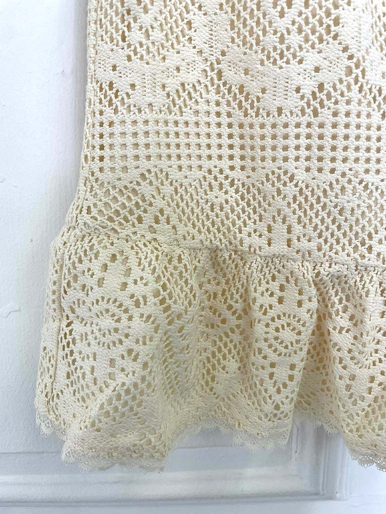 Malissa J Crochet Waistcoat Top - Stone