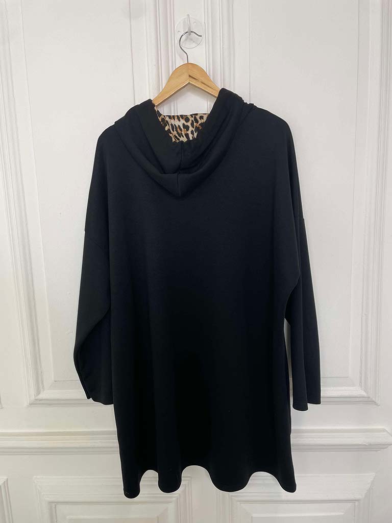 Supersoft Jersey Hoodie - Black Leopard